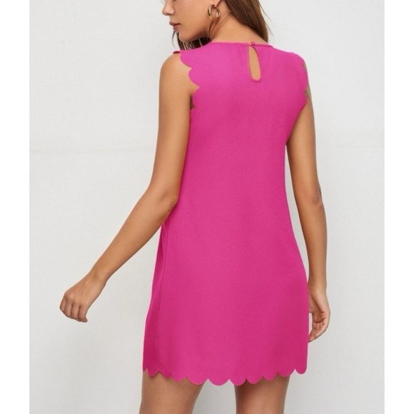 Pink Scallop Trim Dress - Picture 3 of 5